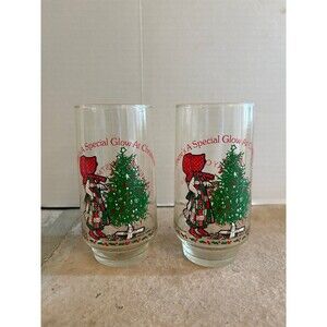 Vintage Coca-Cola HOLLY HOBBIE "There's a Special Glow at Christmas" 2 Tumblers